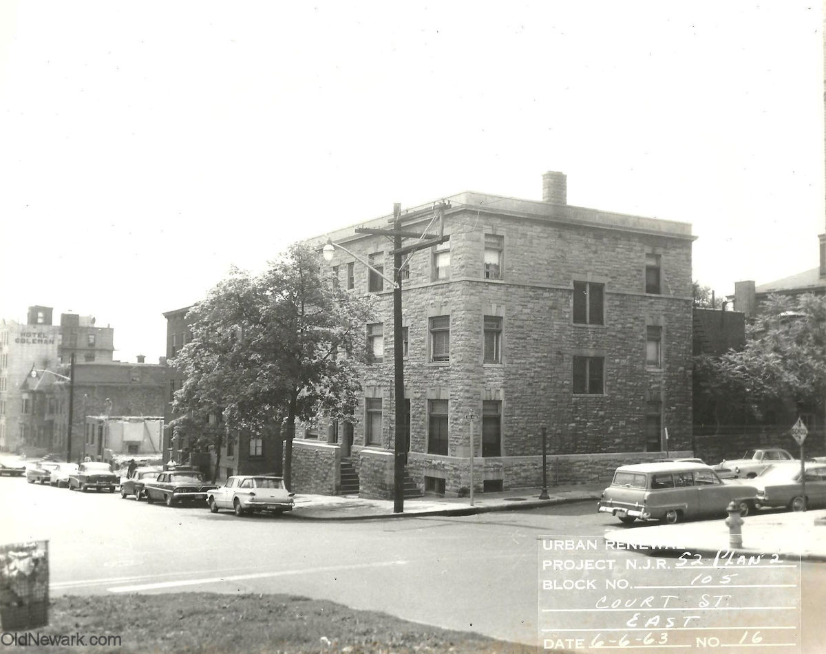 Coes Place & Court Street Looking East
June 6, 1963
Urban Renewal Project N.J.R. 52 Plan 2
