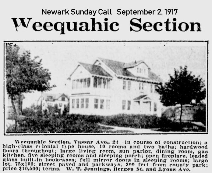24 Vassar Avenue
September 2, 1917
