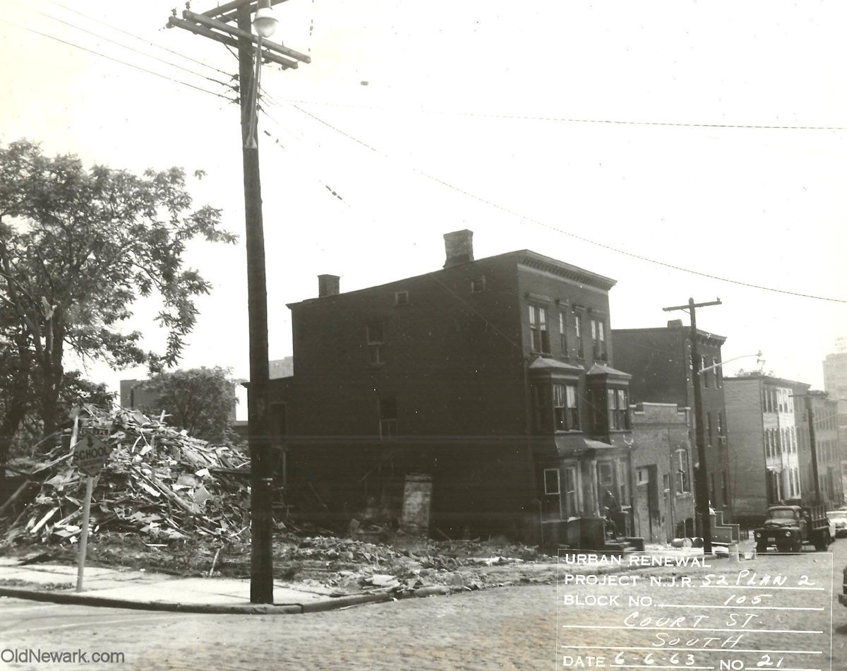 Baldwin Street & Coes Place Looking Easat
June 6, 1963
Urban Renewal Project N.J.R. 52 Plan 2
