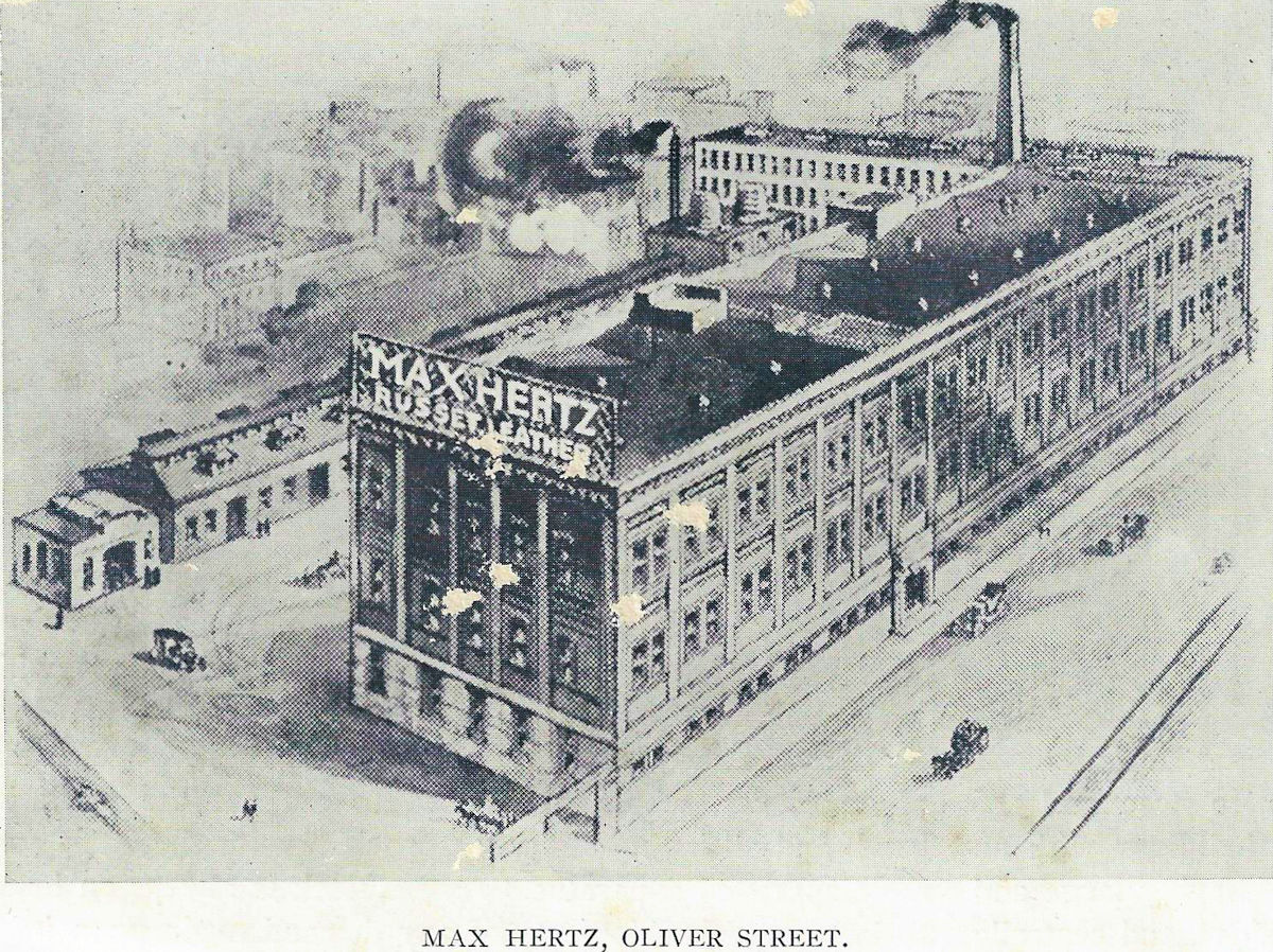 54-78 Oliver Street
Max Hertz Leather Works
From: "Newark, the City of Industry" Published by the Newark Board of Trade 1912
