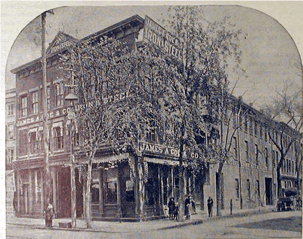 106 Mulberry Street
James A. Coe & Co. Iron & Steel
From "Newark - New Jersey's Greatest Manufacturing Centre, Illustrated" Published 1894 by The Consolidated Illustrating Co.
