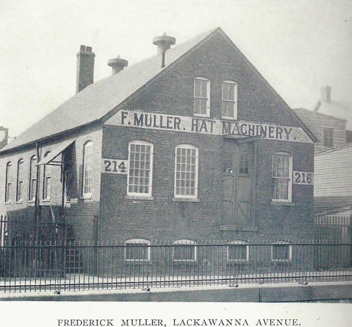 214 Lackawanna Avenue
Frederick Muller Machinery
From "Newark - The City of Industry" Published 1912
