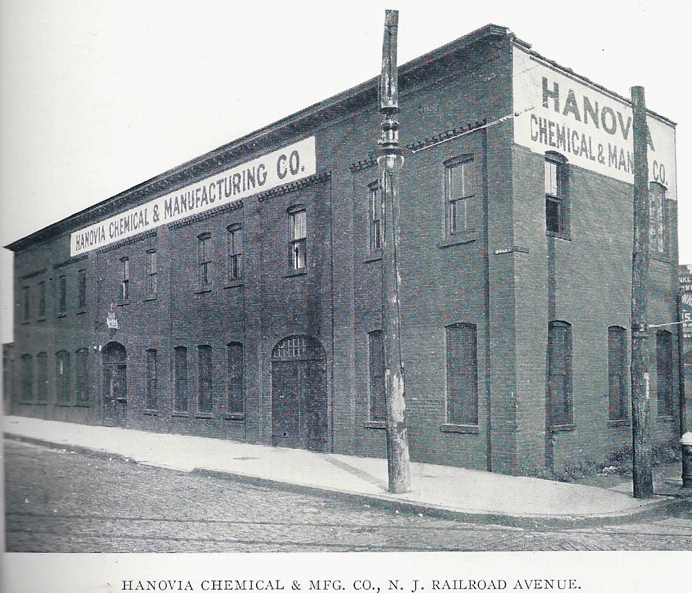 235 New Jersey Railroad Avenue
Hanovia Chemical & Mfg Company
From "Newark - The City of Industry" Published 1912
