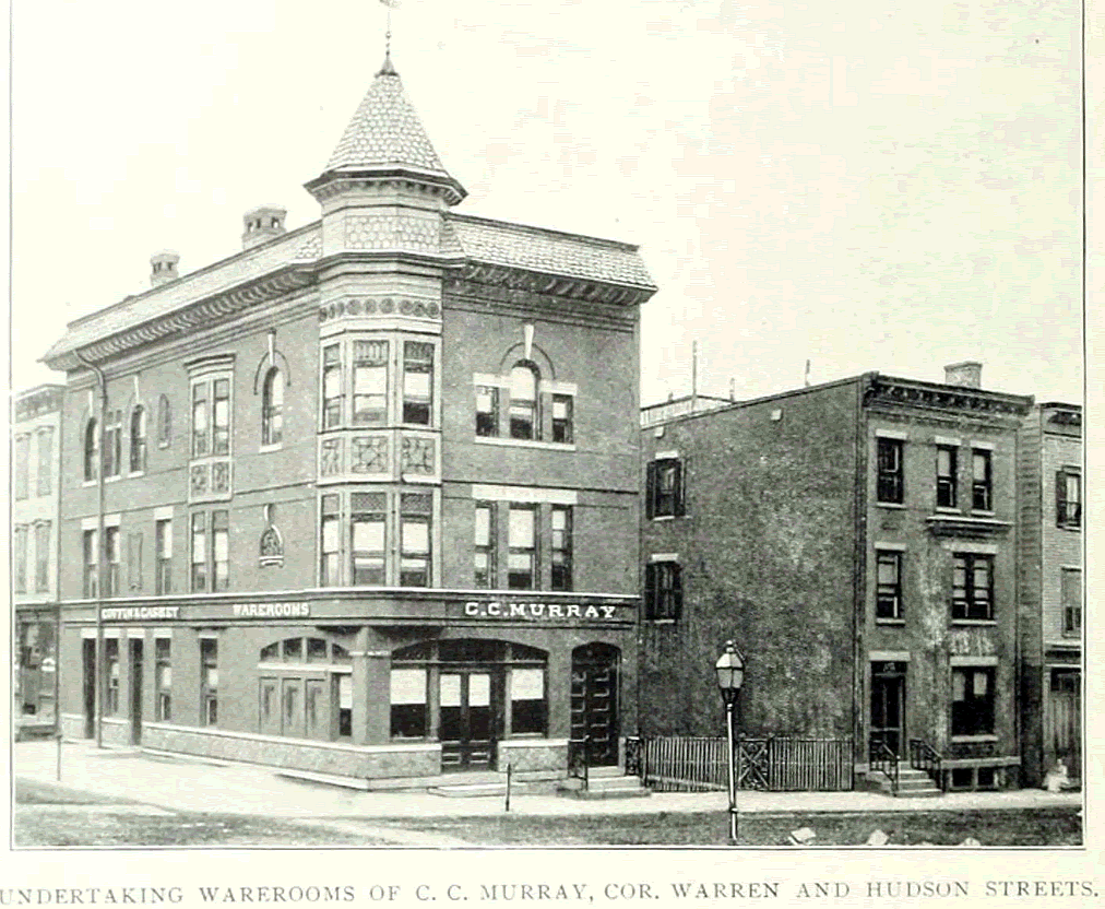 295 Warren Street corner Hudson Street
C. C. Murray Undertaking Warerooms
From "Essex County, NJ, Illustrated 1897":
