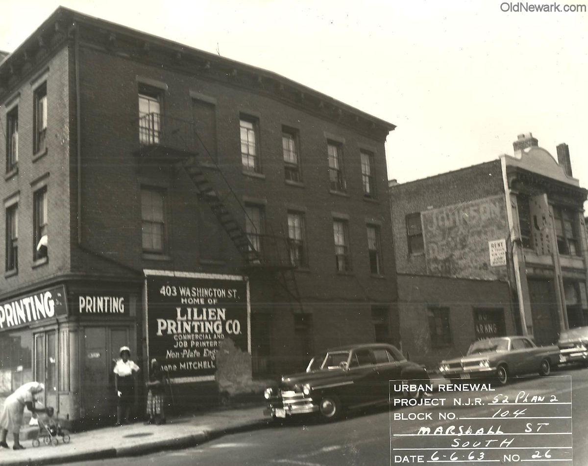 Washington & Marshall Streets
June 6, 1963
Urban Renewal Project N.J.R. 52 Plan 2
