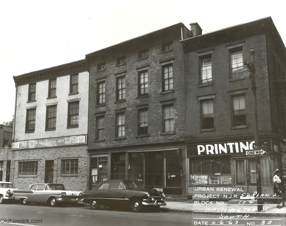 405 Washington Street Looking South
June 6, 1963
Urban Renewal Project N.J.R. 52 Plan 2
