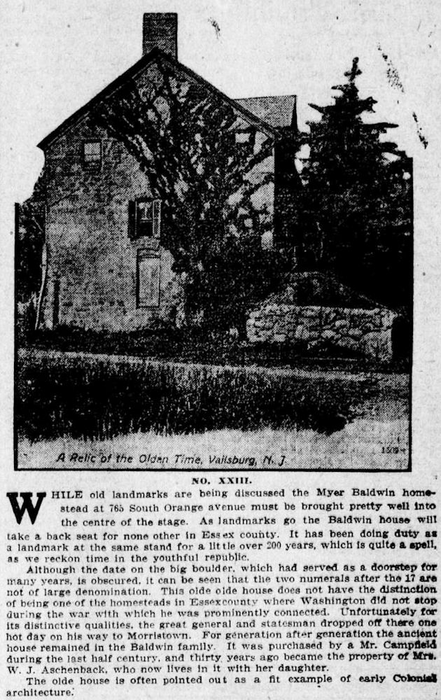 765 South Orange Avenue
Newark Star 1909
