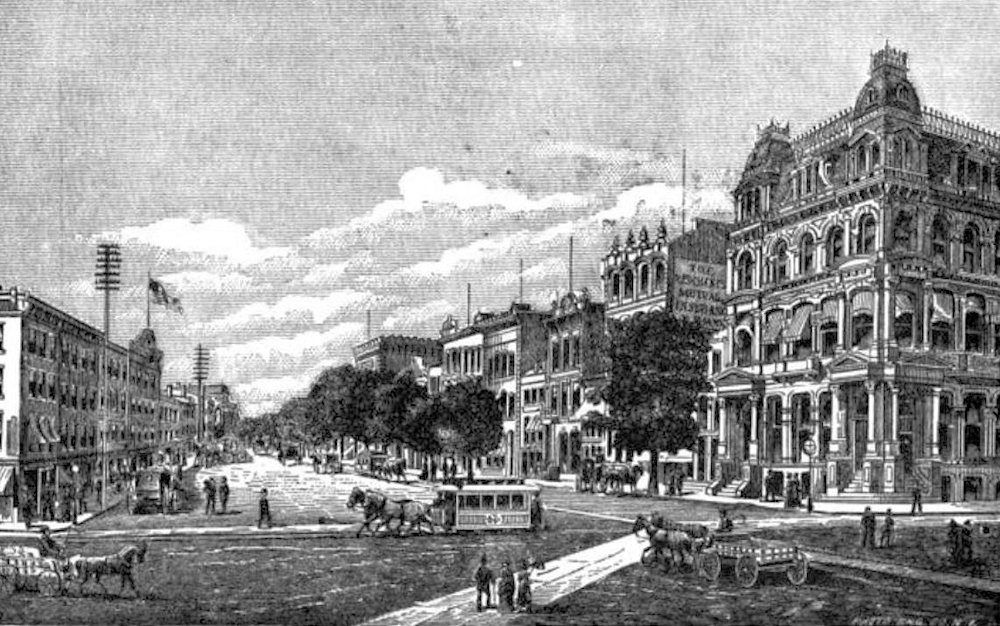 Broad Street at Market Street Looking North
~1880
From "Quarter-Century's Progress of New Jersey's Leading Manufacturing Center"
