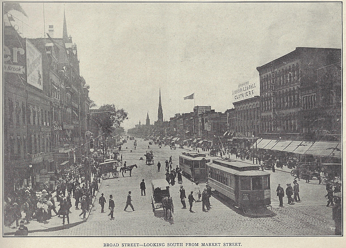 Broad Street looking south from Market Street
From: "Newark Illustrated 1909-1910" Published by Frank A. Libby 1909
