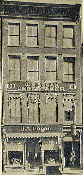 830 Broad Street
J. A. Logan Undertaker
From "Newark - New Jersey's Greatest Manufacturing Centre, Illustrated" Published 1894 by The Consolidated Illustrating Co.
