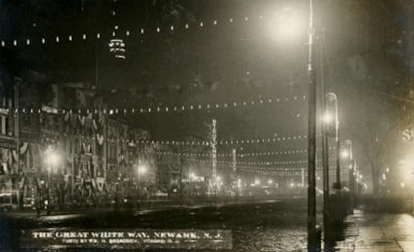 Broad Street at Lafayette Street Looking North At Night
