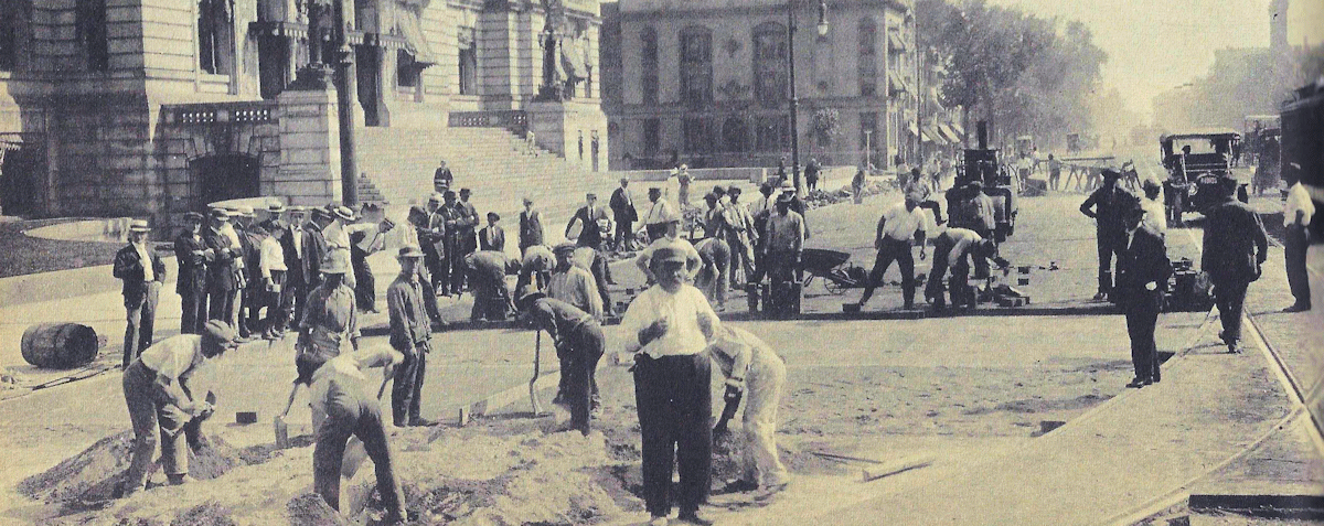 Paving in front of Newark City Hall
