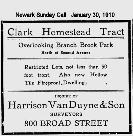 Overlooking Branch Brook Park
1910
