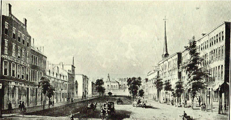 Looking West from Broad Street
Photo from "A History of the City of Newark" 
Lewis Historical Publishing Company
