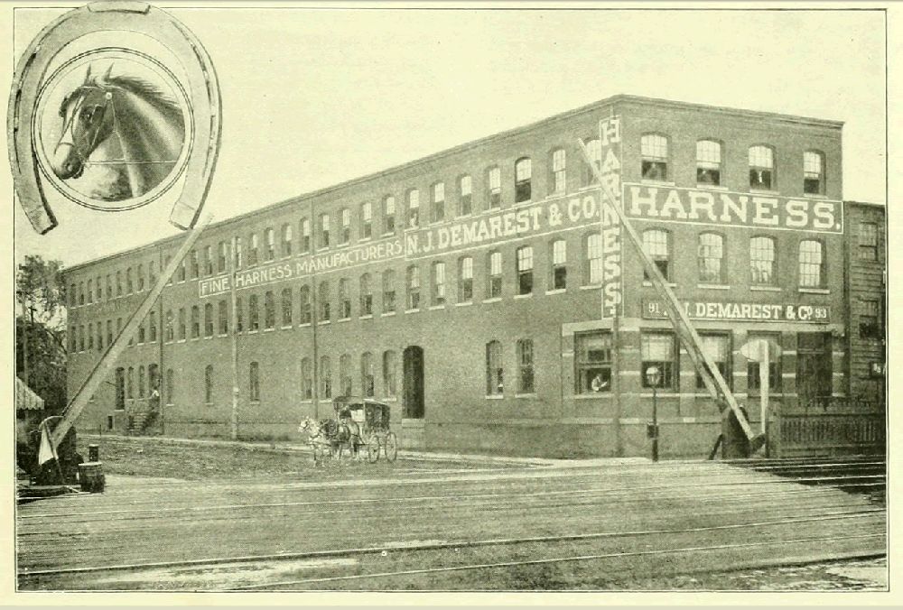 91 New Jersey Railroad Avenue
N. J. Demarest & Co. Harness
From "Essex County, NJ, Illustrated 1897":
