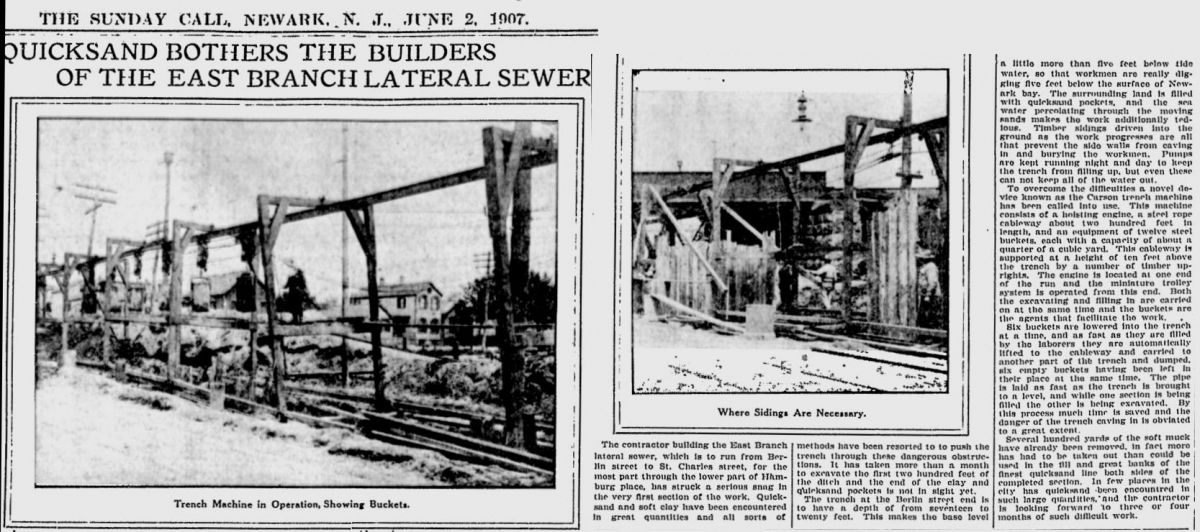 Quicksand Bothers the Builders of the East Branch Lateral Sewer
