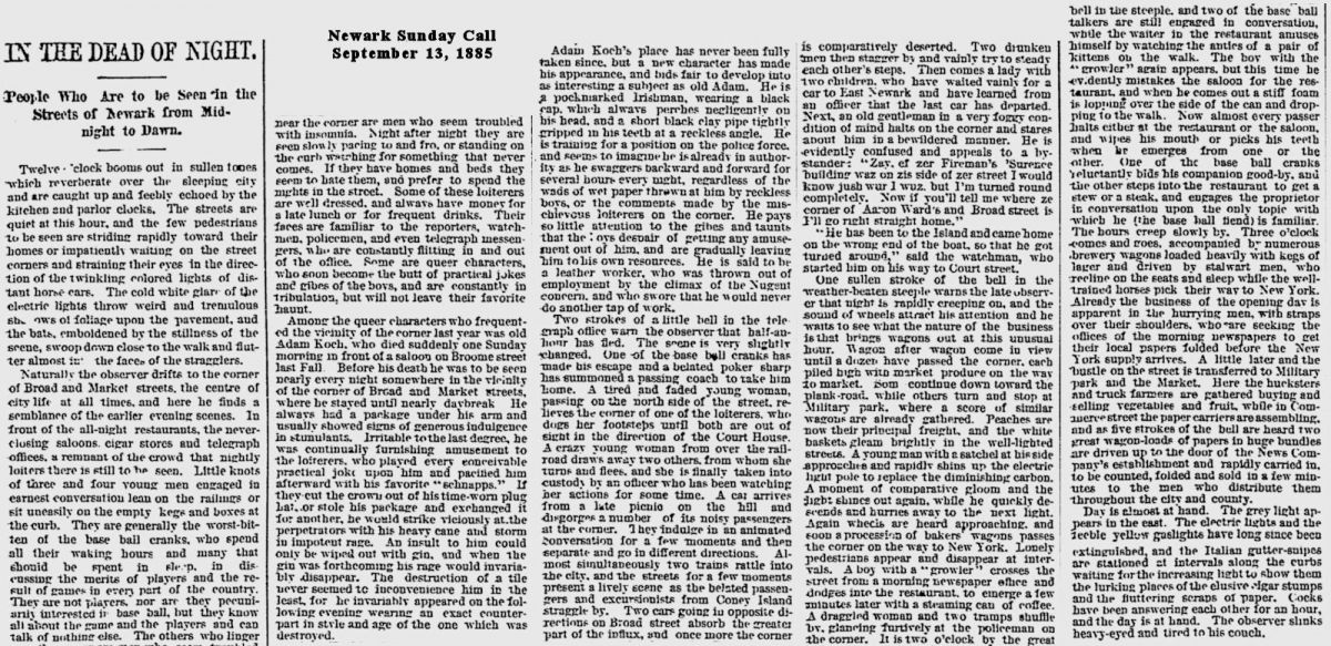 In the Dead of Night
September 13, 1885
