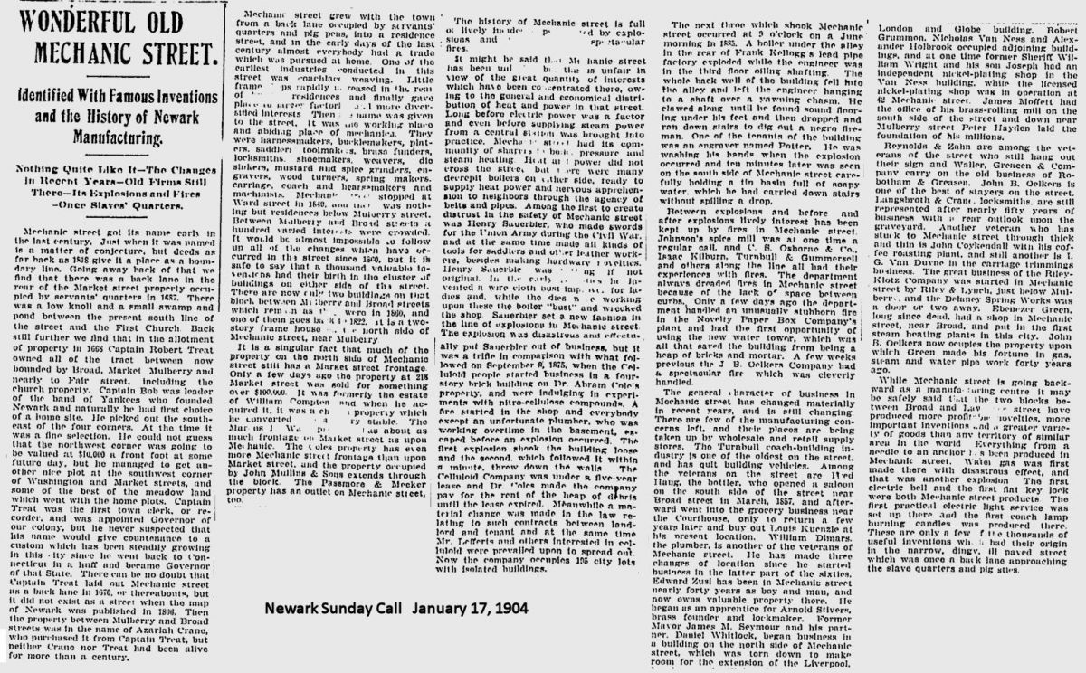 Wonderful Old Mechanic Street
January 17, 1904
